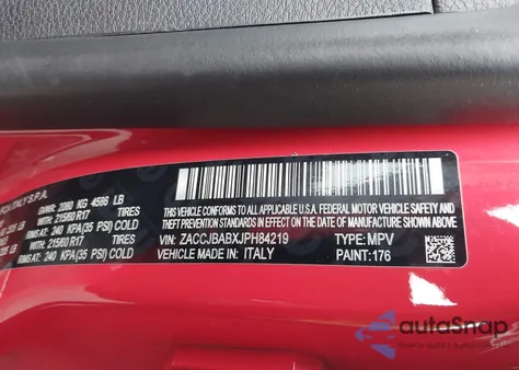 2018 Jeep Renegade Upland Edition 4X4 из США, поврежденный, VIN ZACCJBABXJPH84219